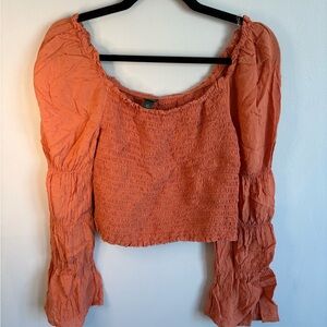 Wild Fable Terracotta Smocked Blouse
